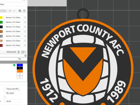 EFL League Two Newport County Schlüsselanhänger-Schild in Farbe zum Ausdrucken und Rendern 3D Druckmodell