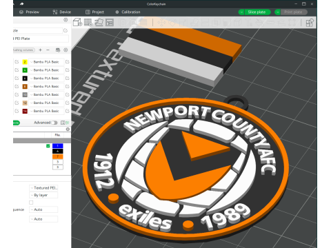 EFL League Two Newport County Keychain Shield color printable and renderable 3D 打印模型