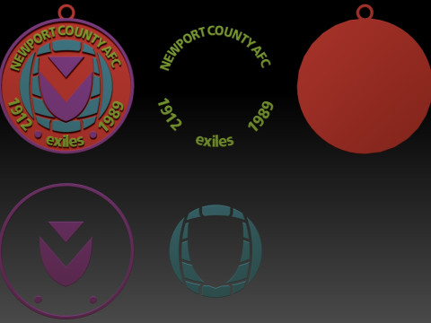 EFL League Two Newport County Keychain Shield color printable and renderable 3D 打印模型