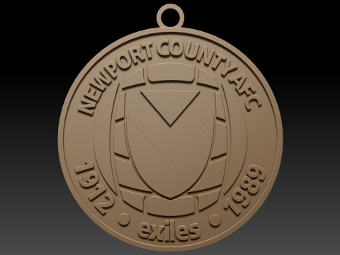 EFL League Two Newport County Keychain Shield color printable and renderable 3D 打印模型