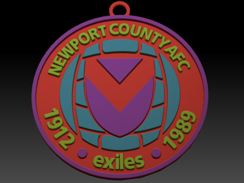 EFL League Two Newport County Keychain Shield color printable and renderable 3D 打印模型