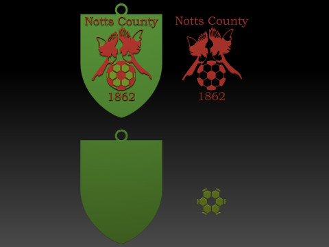 EFL League Two Notts County Keychain Shield color printable and renderable Modelo de Impressão 3D