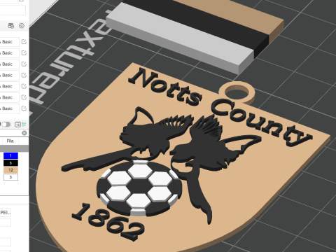 EFL League Two Notts County Keychain Shield color printable and renderable Modelo de Impressão 3D