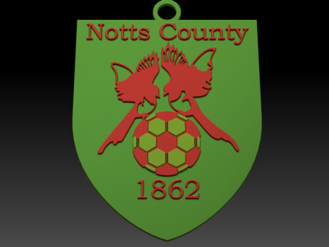 EFL League Two Notts County Keychain Shield color printable and renderable Modelo de Impressão 3D