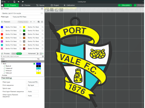 EFL League Two Port Vale Keychain Shield color printable and renderable Model do druku 3D