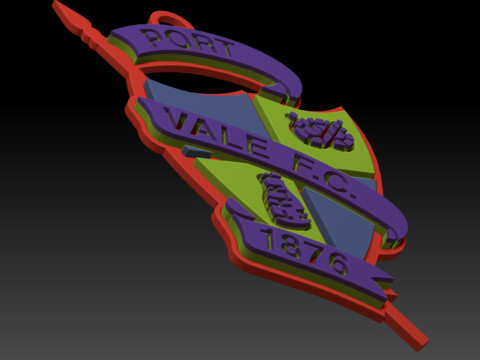 EFL League Two Port Vale Keychain Shield color printable and renderable 3D Print Model