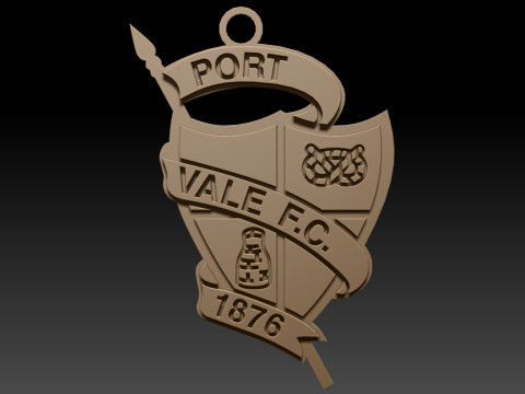 EFL League Two Port Vale Keychain Shield color printable and renderable 3D Print Model