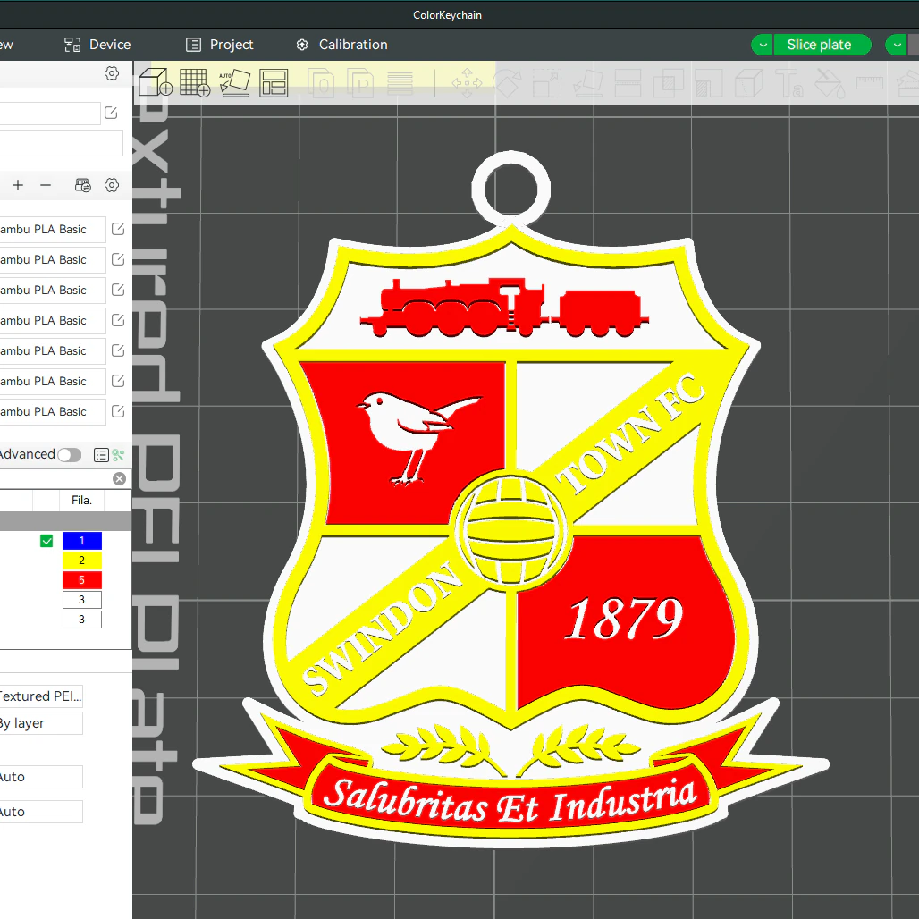 EFL League Two Swindon Town Keychain Shield color printable and renderable 3D Print Model .c4d .max .obj .3ds .fbx .stl .blend 