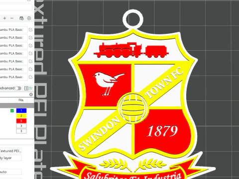 EFL League Two Swindon Town Keychain Shield color printable and renderable 3D Print Model
