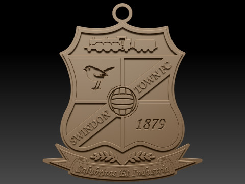 EFL League Two Swindon Town Keychain Shield color printable and renderable 3D प्रिंट मॉडल