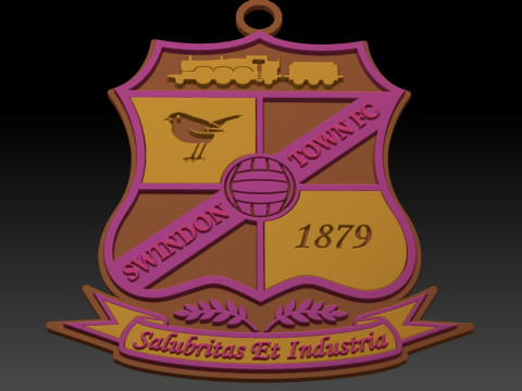 EFL League Two Swindon Town Keychain Shield color printable and renderable 3D प्रिंट मॉडल
