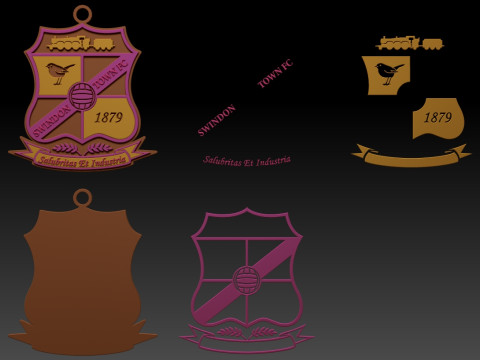 EFL League Two Swindon Town Keychain Shield color printable and renderable 3D प्रिंट मॉडल