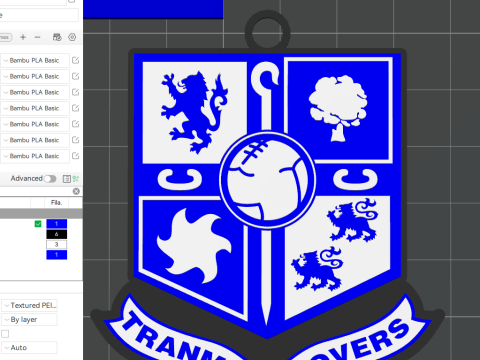 EFL League Two Tranmere Rovers Keychain Shield color printable and renderable 3D 打印模型