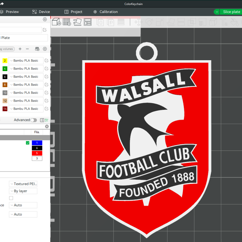 EFL League Two Walsall Keychain Shield color printable and renderable 3D 프린트 모델 .c4d .max .obj .3ds .fbx .stl .blend