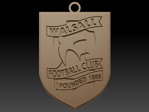 EFL League Two Walsall Keychain Shield color printable and renderable 3D 프린트 모델
