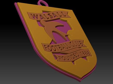 EFL League Two Walsall Keychain Shield color printable and renderable 3D 프린트 모델