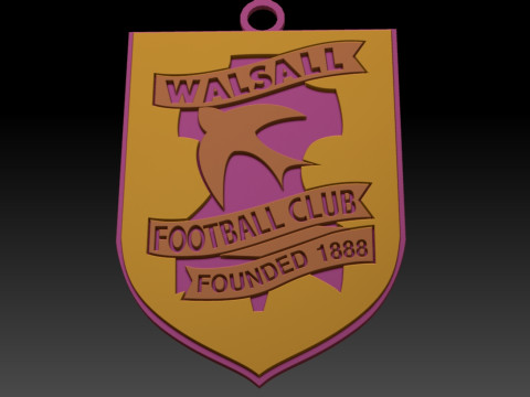 EFL League Two Walsall Keychain Shield color printable and renderable 3D 프린트 모델