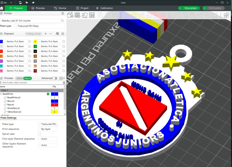 AFA River Plate club Coaster necklace and keychain Color Printable 3Dプリントモデル .c4d .max .obj .3ds .fbx .stl .blend