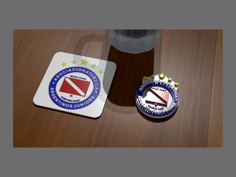AFA River Plate club Coaster necklace and keychain Color Printable 3Dプリントモデル
