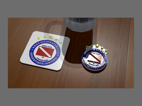 AFA River Plate club Coaster necklace and keychain Color Printable 3D Print Model