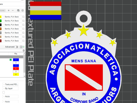 AFA River Plate club Coaster necklace and keychain Color Printable 3Dプリントモデル