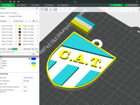 AFA Atltico Tucumn club Coaster collier et porte-cl&eacute;s couleur imprimable Modèles 3D en vedette