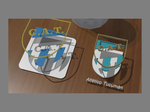 Collana e portachiavi AFA Atltico Tucumn club Coaster stampabile a colori Modello di stampa 3D