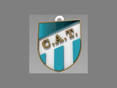 Collana e portachiavi AFA Atltico Tucumn club Coaster stampabile a colori Modello di stampa 3D