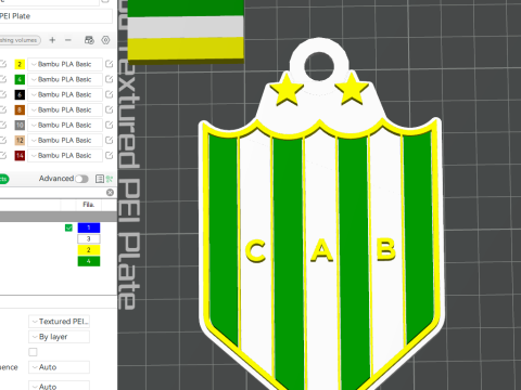 AFA Banfield club Coaster necklace and keychain Color Printable Modelo de Impressão 3D