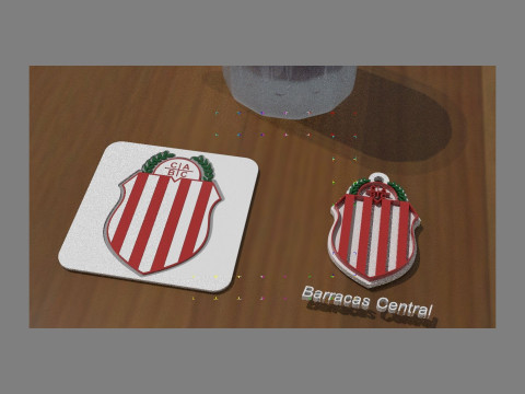AFA Barracas Central club Coaster necklace and keychain Color Printable Modelo de Impressão 3D