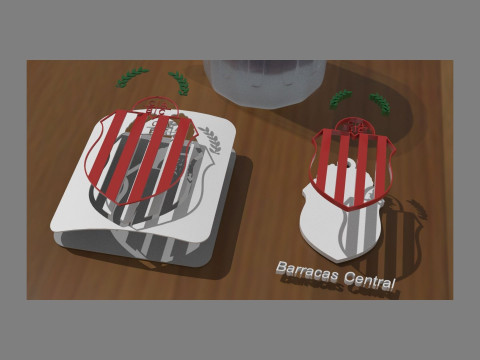 AFA Barracas Central club Coaster necklace and keychain Color Printable Modelo de Impressão 3D