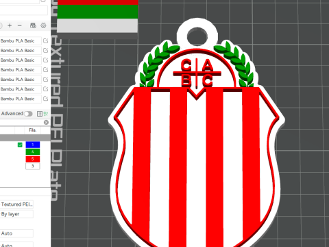 AFA Barracas Central club Coaster necklace and keychain Color Printable Modelo de Impressão 3D