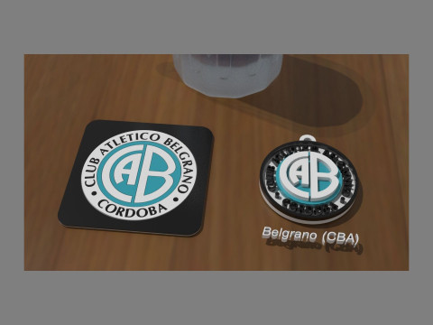 AFA Belgrano CBA club Coaster necklace and keychain Color Printable Modelo de Impressão 3D