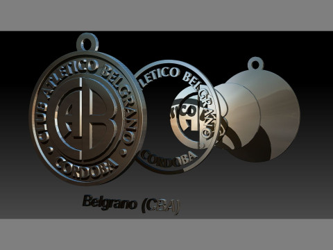 AFA Belgrano CBA club Coaster necklace and keychain Color Printable Modelo de Impressão 3D