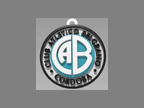 AFA Belgrano CBA club Coaster necklace and keychain Color Printable Modelo de Impressão 3D