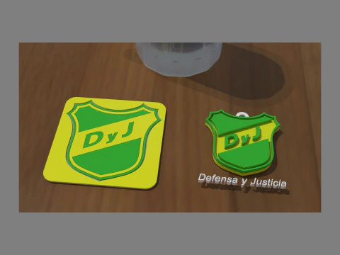 Collana e portachiavi AFA Defensa y Justicia club Coaster stampabile a colori Modello di stampa 3D