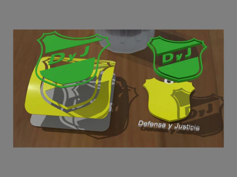 Collana e portachiavi AFA Defensa y Justicia club Coaster stampabile a colori Modello di stampa 3D
