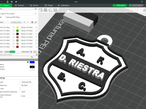 Collier et porte-cl&eacute;s AFA Deportivo Riestra club Coaster couleur imprimable Modèles 3D en vedette