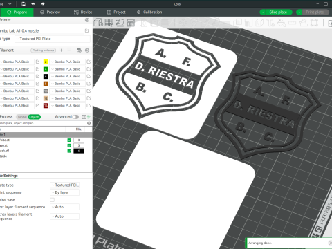 AFA Deportivo Riestra club Coaster necklace and keychain Color Printable 3D-printmodel