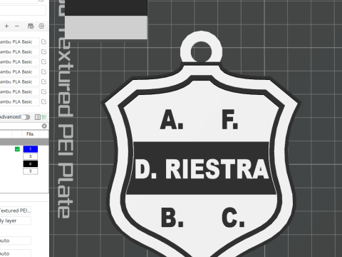 AFA Deportivo Riestra club Coaster necklace and keychain Color Printable 3D-printmodel