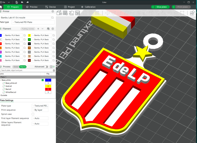 AFA Estudiantes LP club Coaster necklace and keychain Color Printable Modelo de impresión 3D .c4d .max .obj .3ds .fbx .stl .blend
