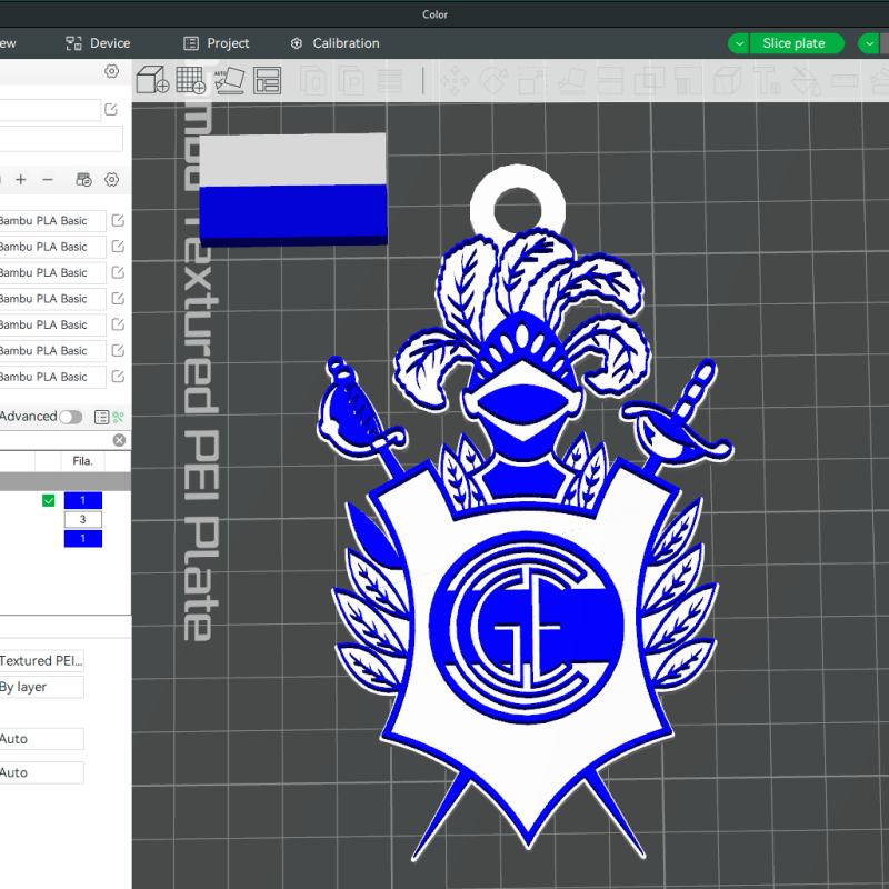 AFA Gimnasia LP club Coaster necklace and keychain Color Printable Modelo de impresión 3D .c4d .max .obj .3ds .fbx .stl .blend
