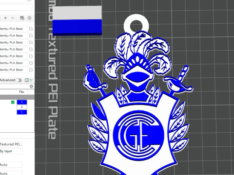 AFA Gimnasia LP club Coaster collier et porte-cl&eacute;s couleur imprimable Modèles 3D en vedette