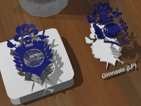 AFA Gimnasia LP club Coaster necklace and keychain Color Printable Modelo de impresión 3D