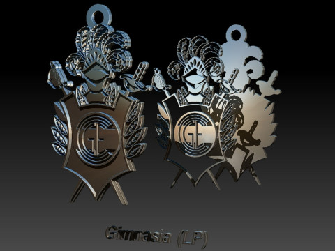 AFA Gimnasia LP club Coaster necklace and keychain Color Printable Modelo de impresión 3D