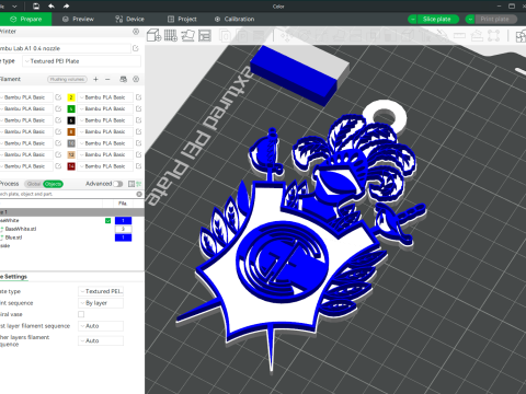 AFA Gimnasia LP club Coaster necklace and keychain Color Printable Modelo de impresión 3D