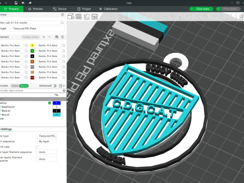 AFA Godoy Cruz MDZ club Coaster collier et porte-cl&eacute;s couleur imprimable Modèles 3D en vedette
