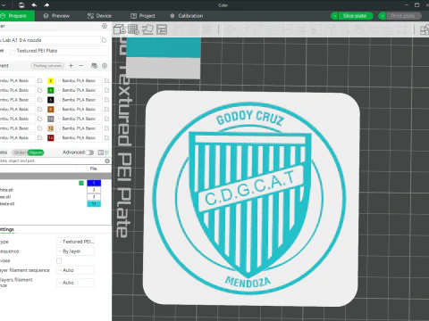 AFA Godoy Cruz MDZ club Coaster necklace and keychain Color Printable 3D Print Model