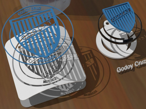 AFA Godoy Cruz MDZ club Coaster necklace and keychain Color Printable 3Dプリントモデル