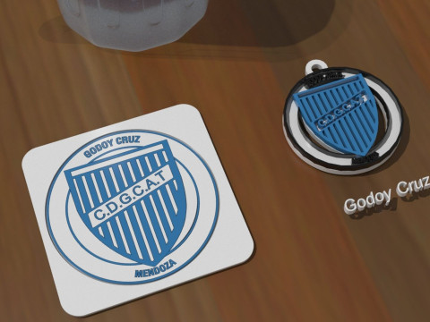 AFA Godoy Cruz MDZ club Coaster necklace and keychain Color Printable 3Dプリントモデル